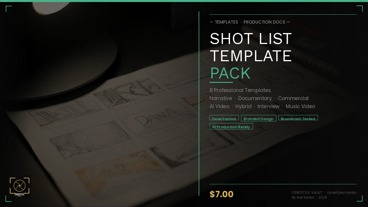 Shot List Template Pack